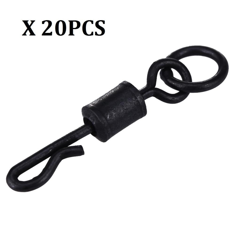 25Pcs Q-Shaped 4# Swivel for Carp Fishing Tackle Quick Change Connector-ebowsos