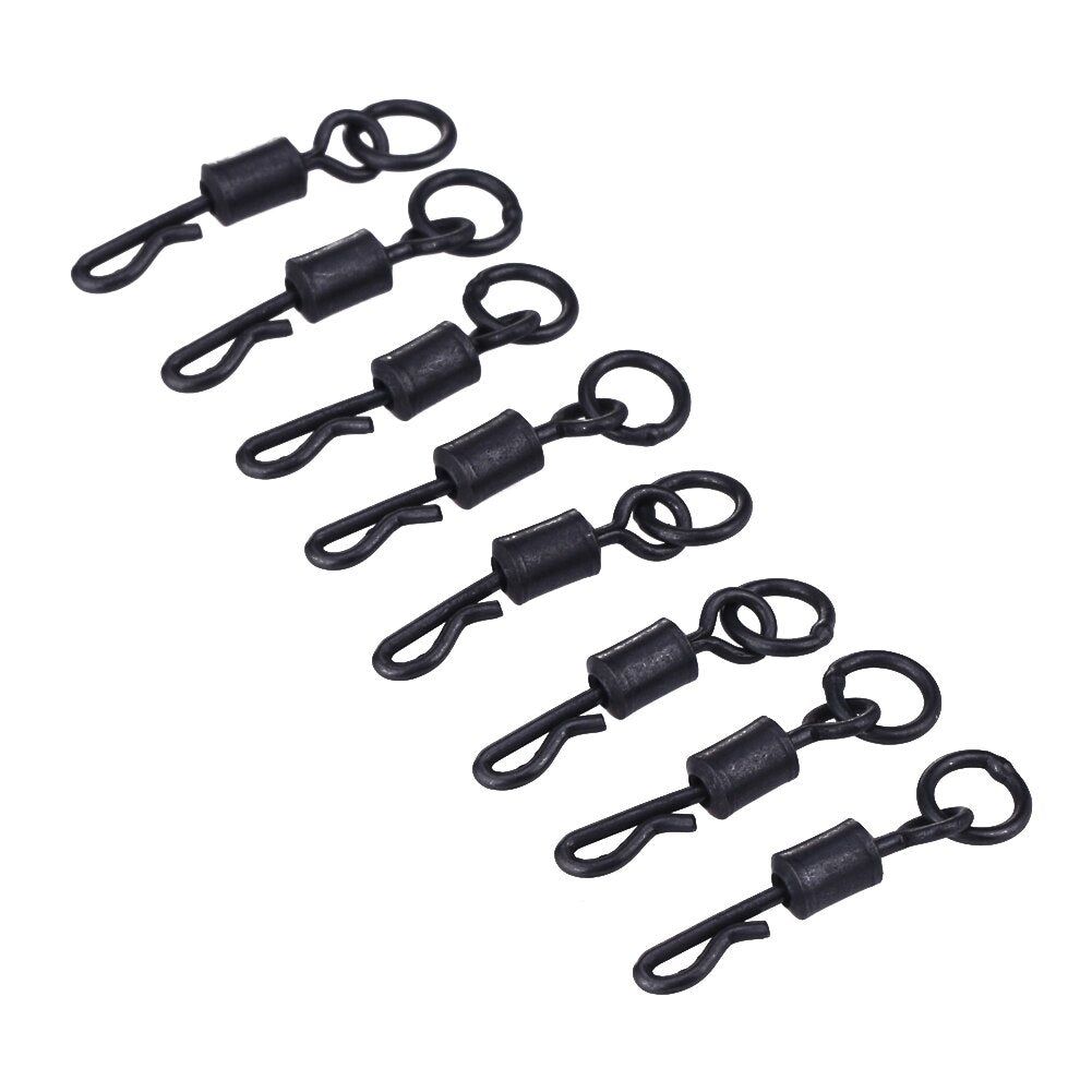 25Pcs Q-Shaped 4# Swivel for Carp Fishing Tackle Quick Change Connector-ebowsos