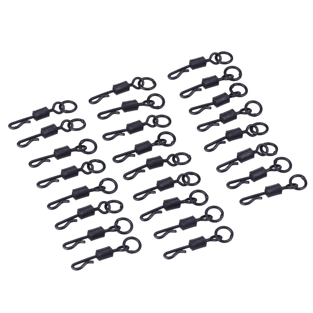 25Pcs Q-Shaped 4# Swivel for Carp Fishing Tackle Quick Change Connector-ebowsos