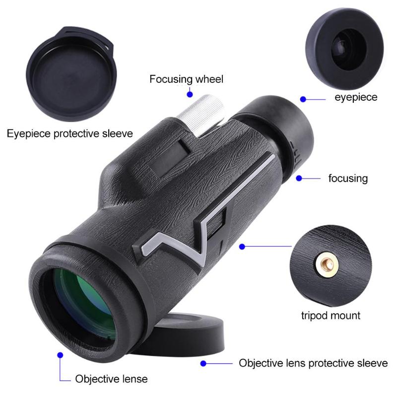 25x50 BAK4 HD Monocular Portable Professional Telescope With Tripod Set for Camping Hunting Outdoors Scopes-ebowsos