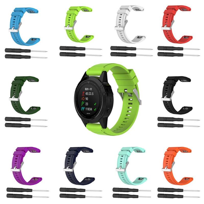 26mm Silicone Quick Release Strap Watch band for Garmin Descent Mk1 Fenix5X/3/3HR/fenix3 Sapphire/for D2 Bravo/quaitx3 - ebowsos