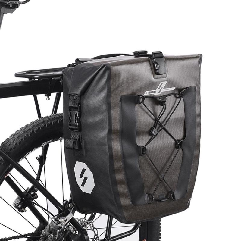 27L Waterproof Bike Bag MTB Road Bike Bicycle Rear Rack Pannier Cycling Rear Seat Shelf Bag Storage Bags Cycling Rear Pack-ebowsos