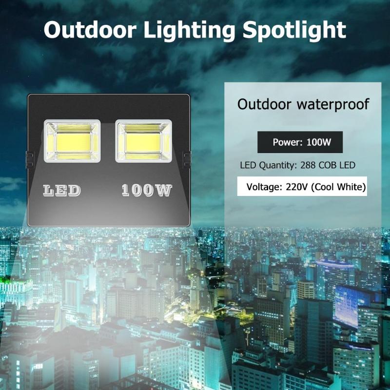 288 COB LED Floodlight 220V 100W Waterproof Advertising Outdoor Flood Light - ebowsos