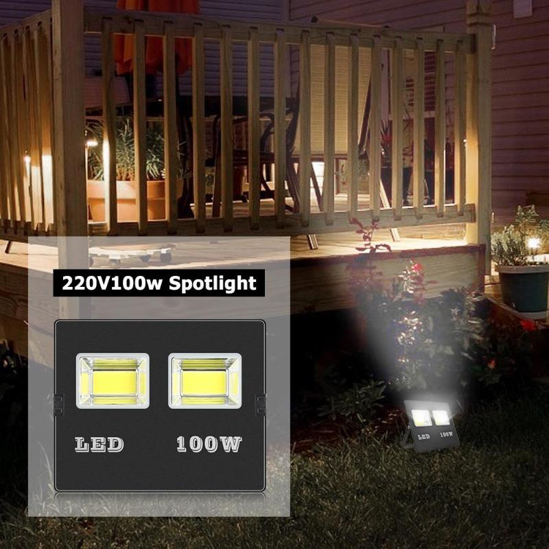 288 COB LED Floodlight 220V 100W Waterproof Advertising Outdoor Flood Light - ebowsos