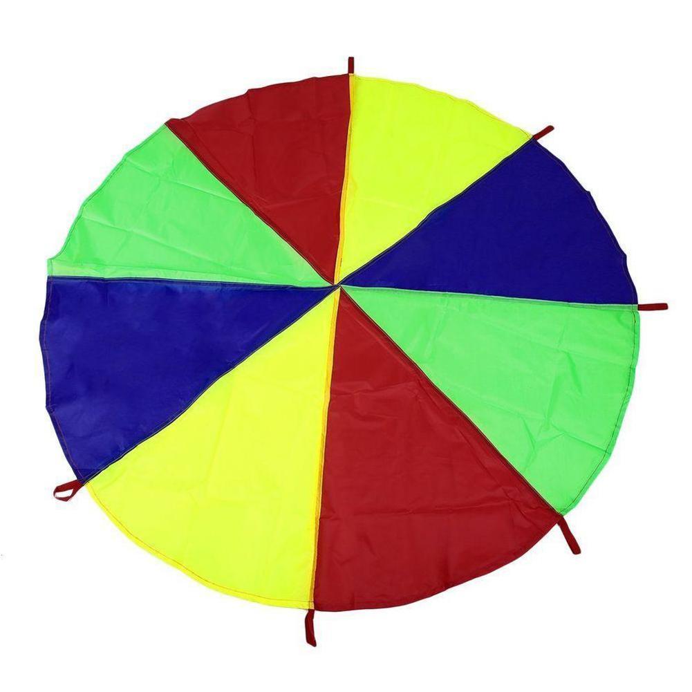 2M Rainbow Parachute Children Kids Play Teamwork Cooperative Waterproof Outdoor Game Exercise Sport Toys-ebowsos