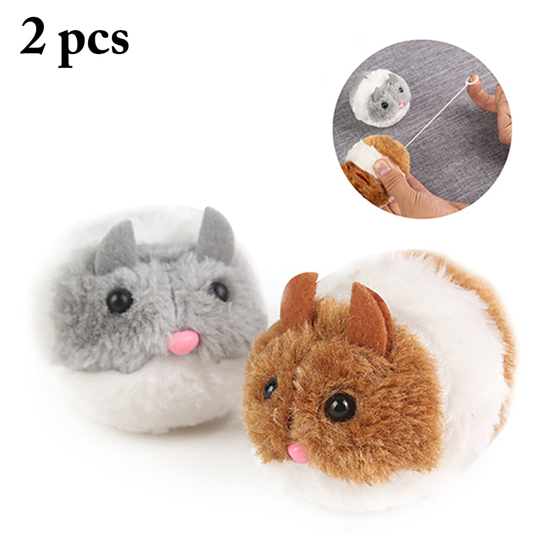 2PCS Cat Mouse Toys Plush Vibrating Moving Kitten Mice Toys Cat Interactive Toys Funny Cat Plush Vocal Toy-ebowsos