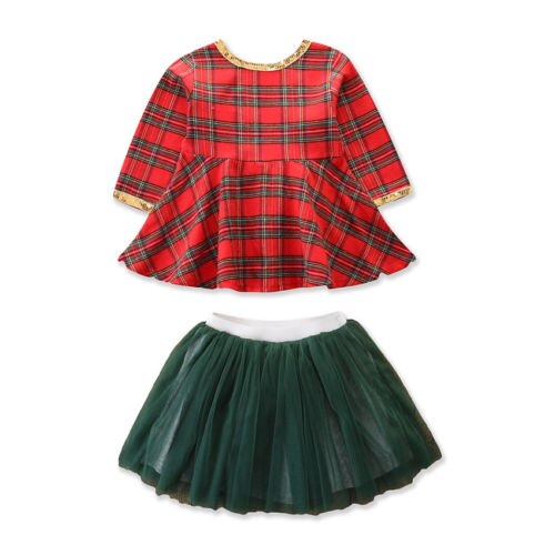 2PCS Infant Kids Baby Girl Tulle Bowknot Princess Mini Dress+Long Sleeve Tops Shirts Party Girl 2pcs Clothes - ebowsos