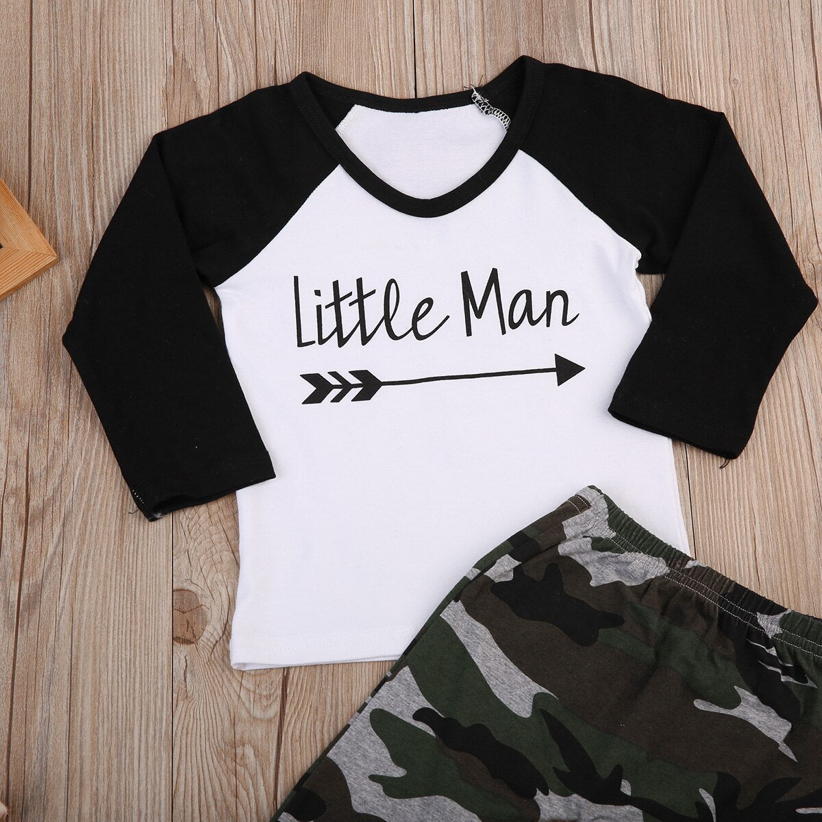 2PCS Kids Baby Boys Camouflage Outfits MAN Tshirt Tops +Pants Cotton clothes set - ebowsos