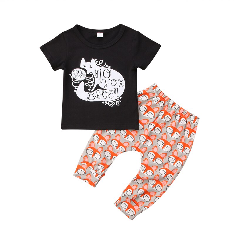 2PCS Newborn Baby Boy Girl Clothes Set Short Sleeve Cotton T-shirt Tops+Harem Pant Trouser Outfits Summer Bebek Giyim 0-24M - ebowsos