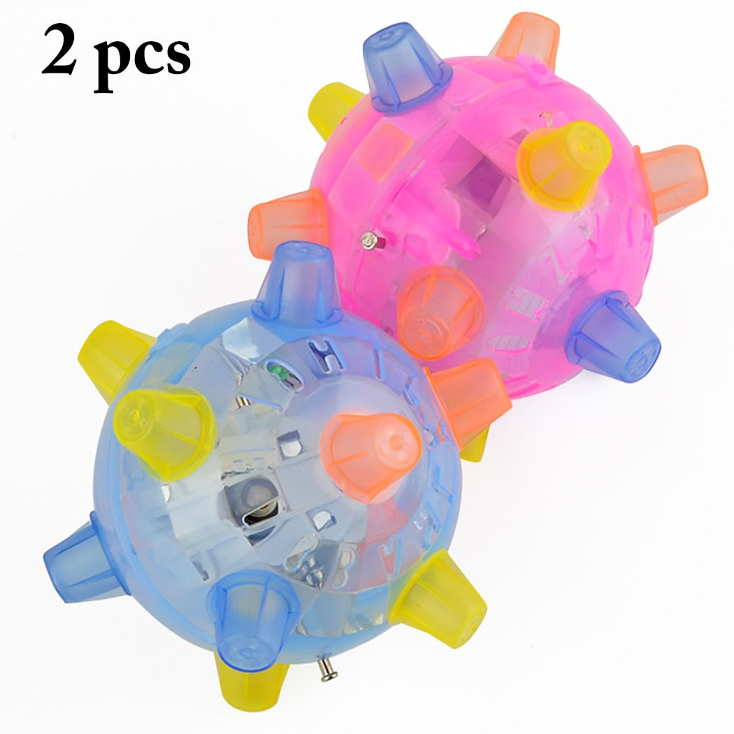 2PCS Pet Ball Toy Music Creative Flashing Dancing Dog Ball Glowing Fun Jumping Balls Pet Dog Interactive Balls Pet Toy Supplies-ebowsos