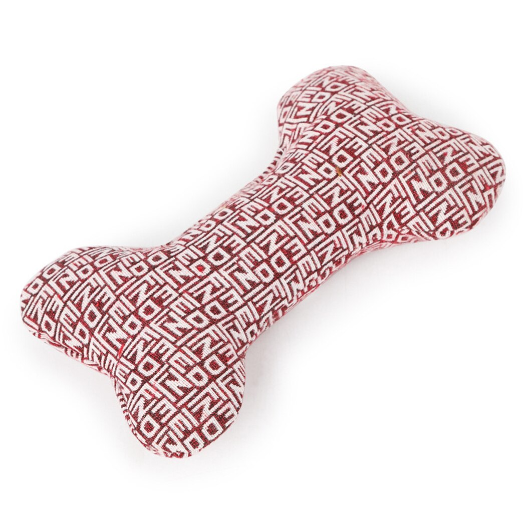 2PCS Pet Toy Creative Bone Shape Squeaky Bite Resistant Dog Toy Dog Chew Toy Linen Pet Toy Bones Shape-ebowsos