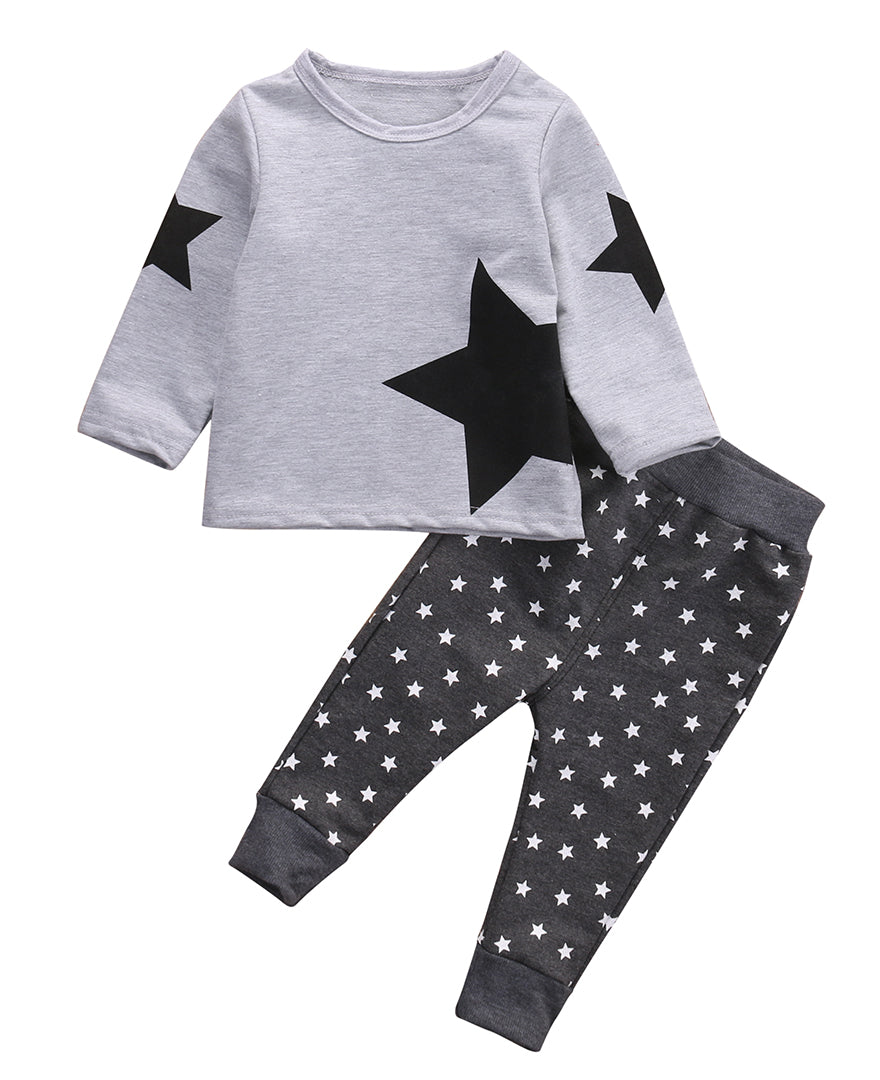 2PCS Toddler Baby Boys Kids Long Sleeve T-shirt+Pants Outfits Set Tracksuit - ebowsos