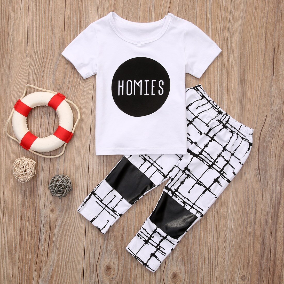 2PCS Toddler Kids Baby Boy T-shirt Tops+Long Pants Outfits Set Tracksuit Clothes - ebowsos