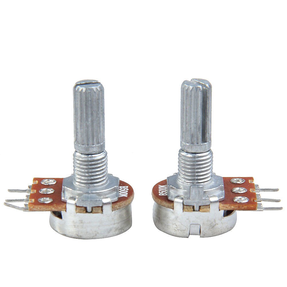 2Pc B500K Guitar Tuner Split Shaft Linear Taper Potentiometer Volume Audio Tone Guitar Switch Shaft Guitar Accessories-ebowsos