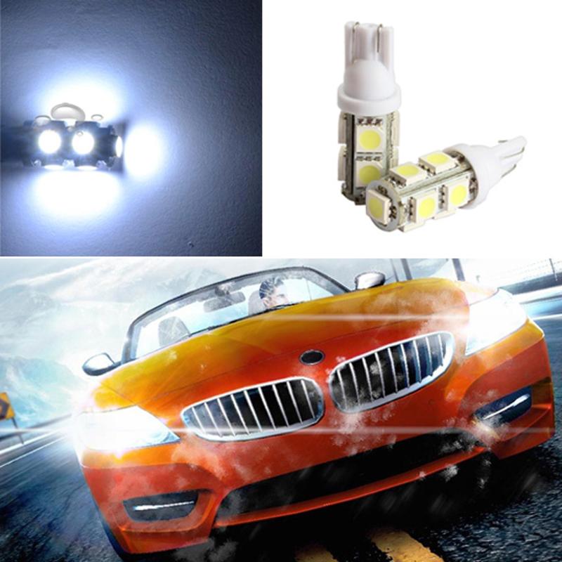 2Pcs Auto Car Led Light 194 168 W5W T10 9SMD 5050 LED Automobiles Tail Turn Signal Side Marker Light-emitting Diode Lamp Bulb - ebowsos