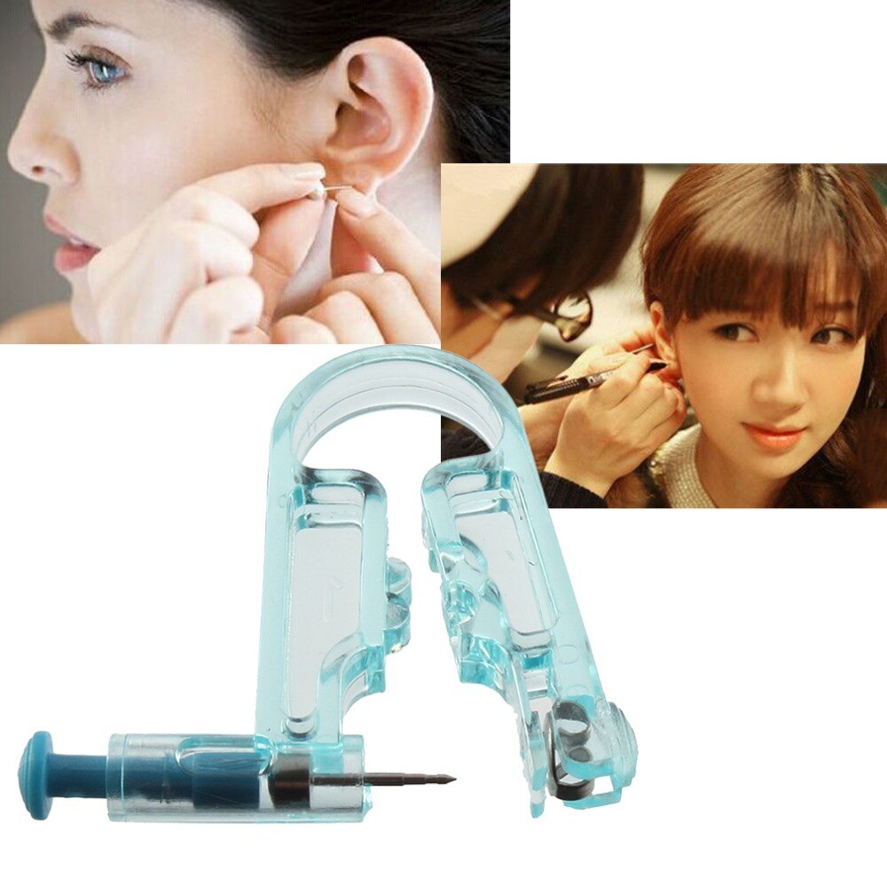 2Pcs Medical Standard Piercing Tool Sterilised Ear Studs Piercing Gun Kit Body Piercing Gun with Alcohol wipes Ear Piercing Gun - ebowsos