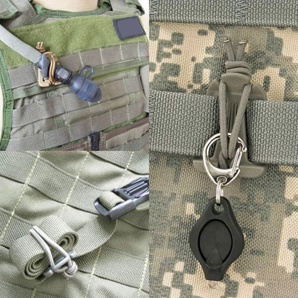 2Pcs Molle Backpack Buckle Carabiner Clips Outdoor Nylon Camping Bag Hanger Hook Clamp EDC Carabiner Survival Gear Tools-ebowsos