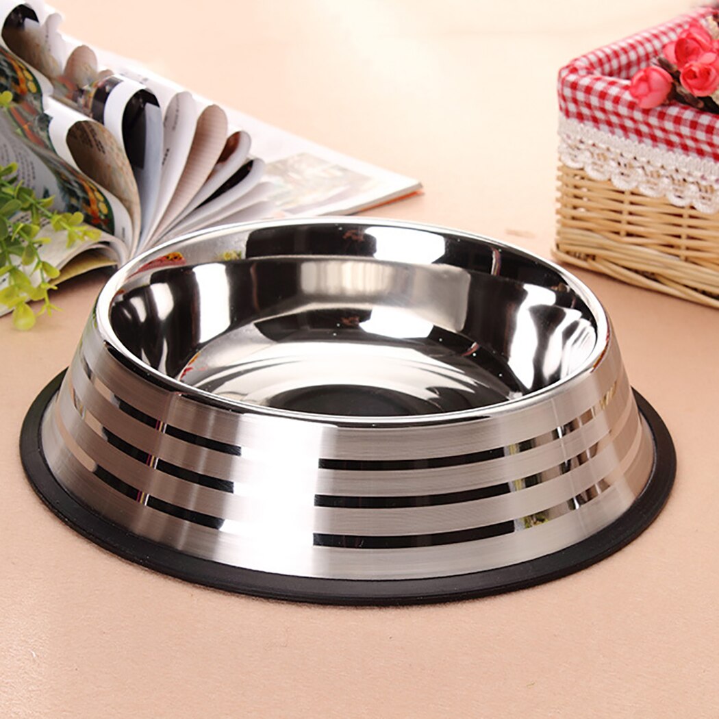 2Pcs Pet Single Bowls Non-Slip Stainless Steel Pet Feeder Bowl Pet Food Water Bowl For Dog Cat Pet Feeding Supplies New Arrive-ebowsos