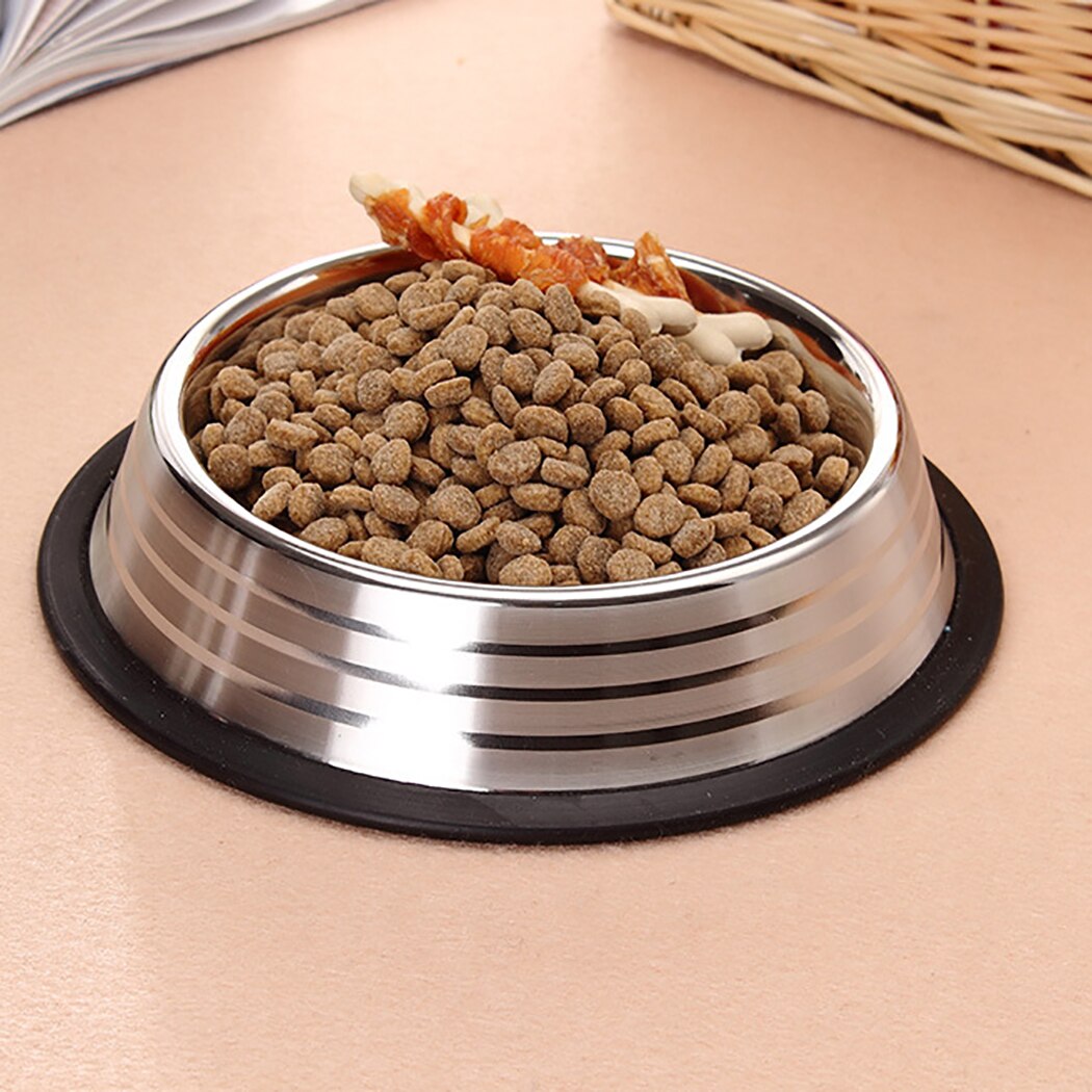 2Pcs Pet Single Bowls Non-Slip Stainless Steel Pet Feeder Bowl Pet Food Water Bowl For Dog Cat Pet Feeding Supplies New Arrive-ebowsos