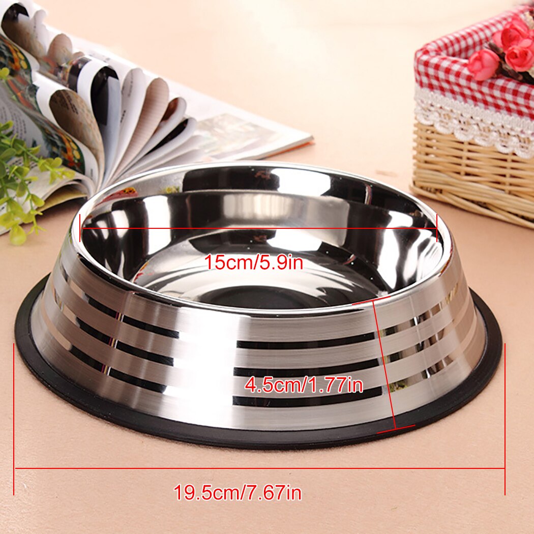 2Pcs Pet Single Bowls Non-Slip Stainless Steel Pet Feeder Bowl Pet Food Water Bowl For Dog Cat Pet Feeding Supplies New Arrive-ebowsos