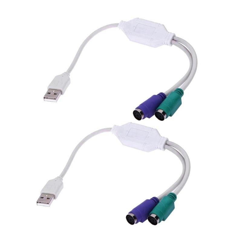 2Pcs USB to for PS2 Female to Male Mouse Keyboard Converter Cable Adapters Connectors High Quality Cable Adapters New Arrival - ebowsos