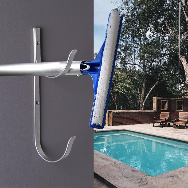 2pcs Aluminium Alloy Telescopic Bar Hook Swimming Pole Hanger Organizer-ebowsos