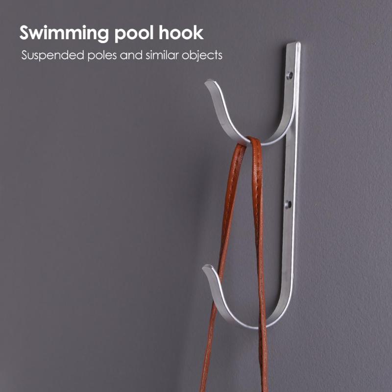 2pcs Aluminium Alloy Telescopic Bar Hook Swimming Pole Hanger Organizer-ebowsos