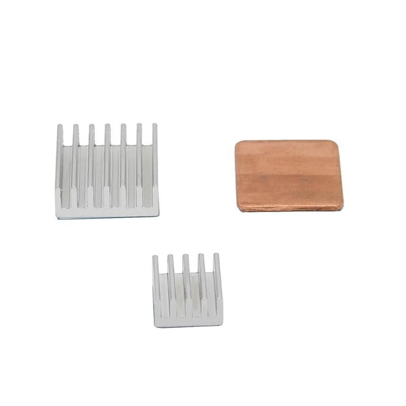 2pcs Aluminum Heat Sink+1pc Copper Heat Sink for Raspberry Pi 3 Model B+/3B Cooling CPU Copper Heat Sink - ebowsos