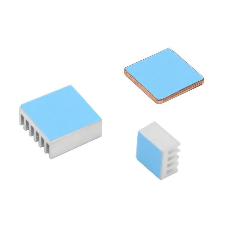 2pcs Aluminum Heat Sink+1pc Copper Heat Sink for Raspberry Pi 3 Model B+/3B Cooling CPU Copper Heat Sink - ebowsos