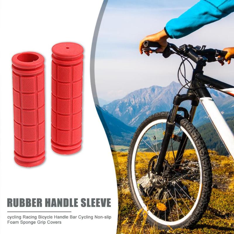 2pcs Bicycle Non-Slip Handlebar Grips Soft Rubber Cycling Mountain Road Bikes Fixed Gear Bar End Parts Accessories-ebowsos