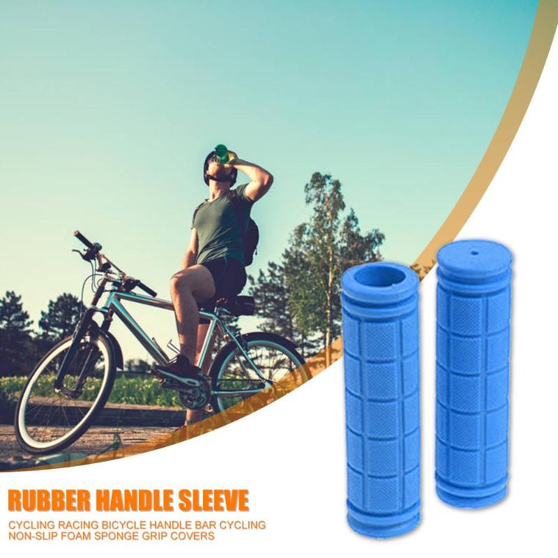 2pcs Bicycle Non-Slip Handlebar Grips Soft Rubber Cycling Mountain Road Bikes Fixed Gear Bar End Parts Accessories-ebowsos