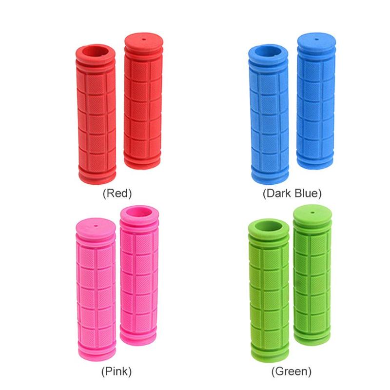 2pcs Bicycle Non-Slip Handlebar Grips Soft Rubber Cycling Mountain Road Bikes Fixed Gear Bar End Parts Accessories-ebowsos