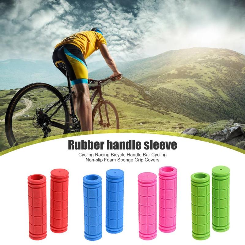 2pcs Bicycle Non-Slip Handlebar Grips Soft Rubber Cycling Mountain Road Bikes Fixed Gear Bar End Parts Accessories-ebowsos