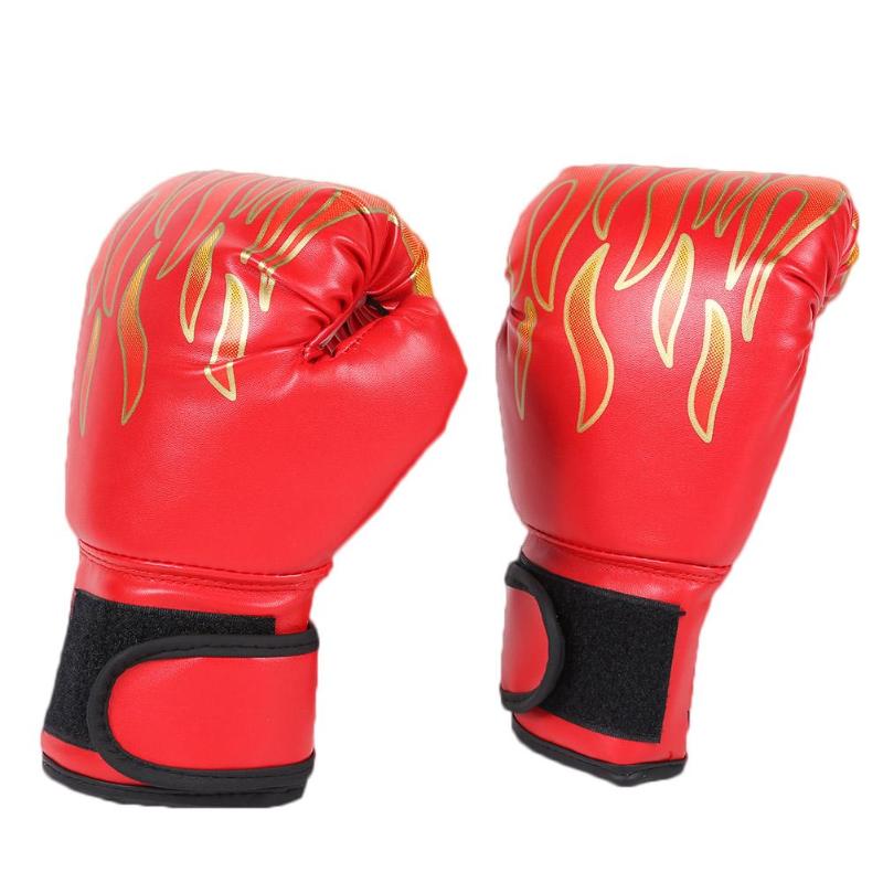 2pcs Boxing Training Fighting Gloves Kids Breathable Muay Thai Sparring Punching Karate Kickboxing Professional Flame Gloves-ebowsos