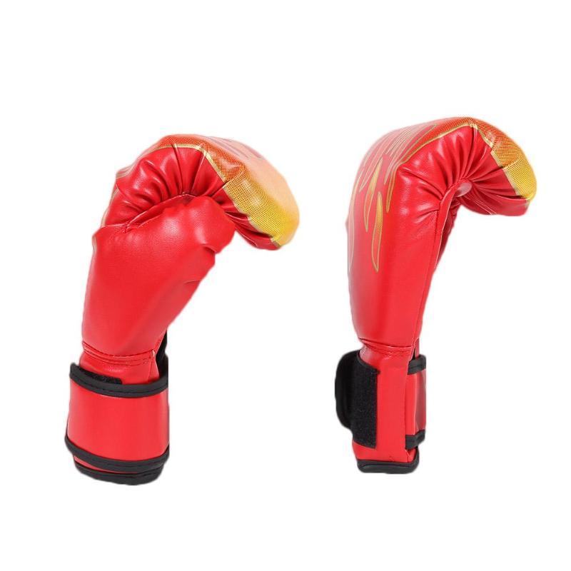 2pcs Boxing Training Fighting Gloves Kids Breathable Muay Thai Sparring Punching Karate Kickboxing Professional Flame Gloves-ebowsos