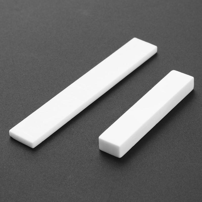 2pcs Buffalo Bone Guitar String Bridge Saddle Blank and Nut Sets Replacement Parts for Classical Acoustic Guitar-ebowsos