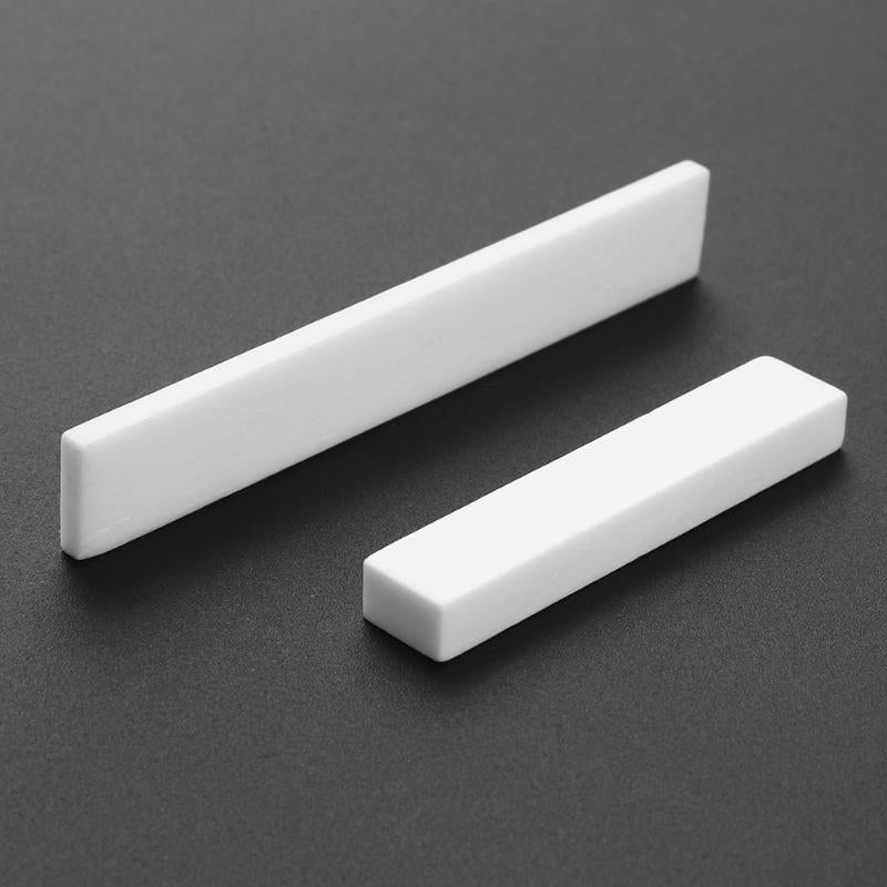 2pcs Buffalo Bone Guitar String Bridge Saddle Blank and Nut Sets Replacement Parts for Classical Acoustic Guitar-ebowsos