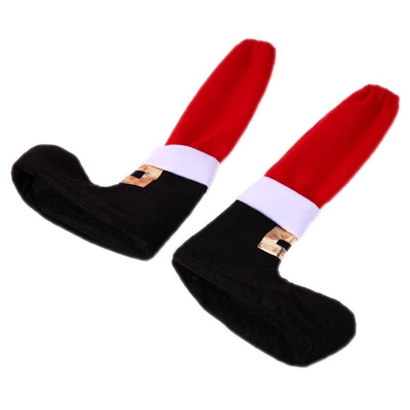 2pcs Christmas Chair Leg Chair Foot Covers Party Christmas Table Decor - ebowsos