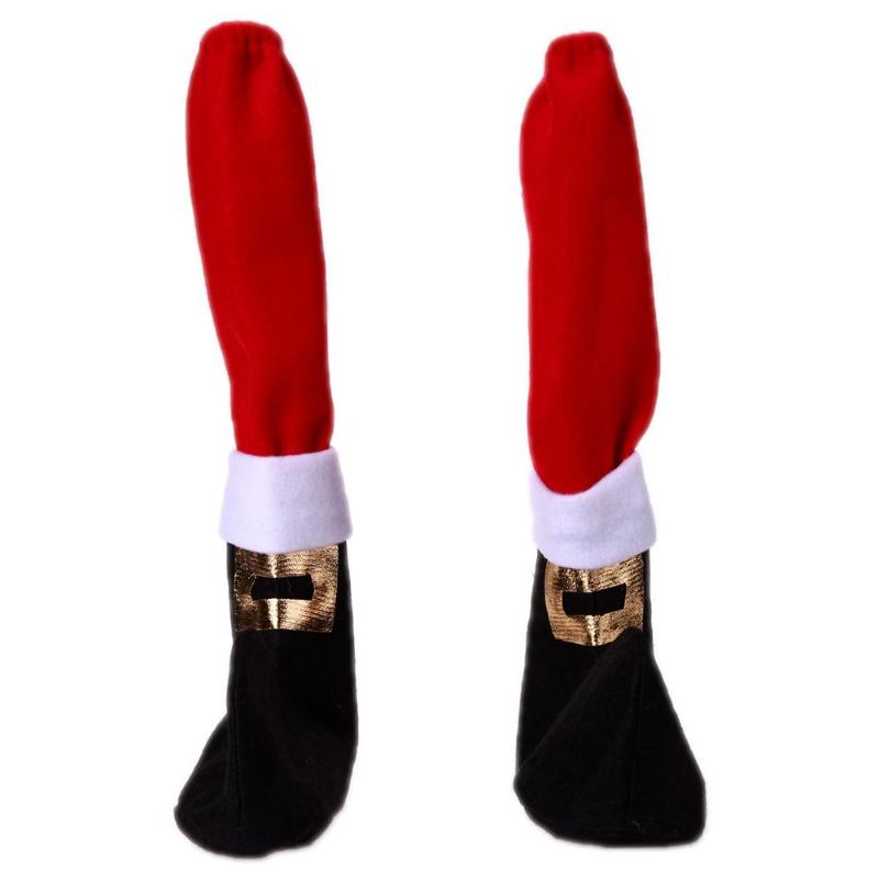 2pcs Christmas Chair Leg Chair Foot Covers Party Christmas Table Decor - ebowsos