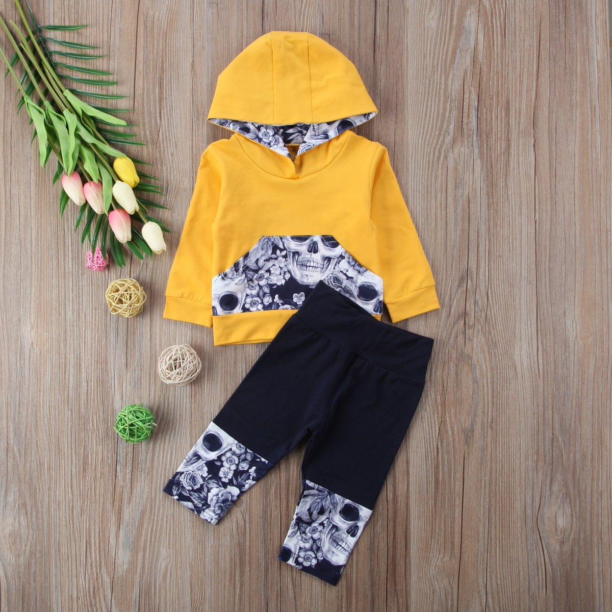 2pcs Newborn Baby Boys Girls Sweater Clothing Hooded Romper+Pants Outfits Set - ebowsos