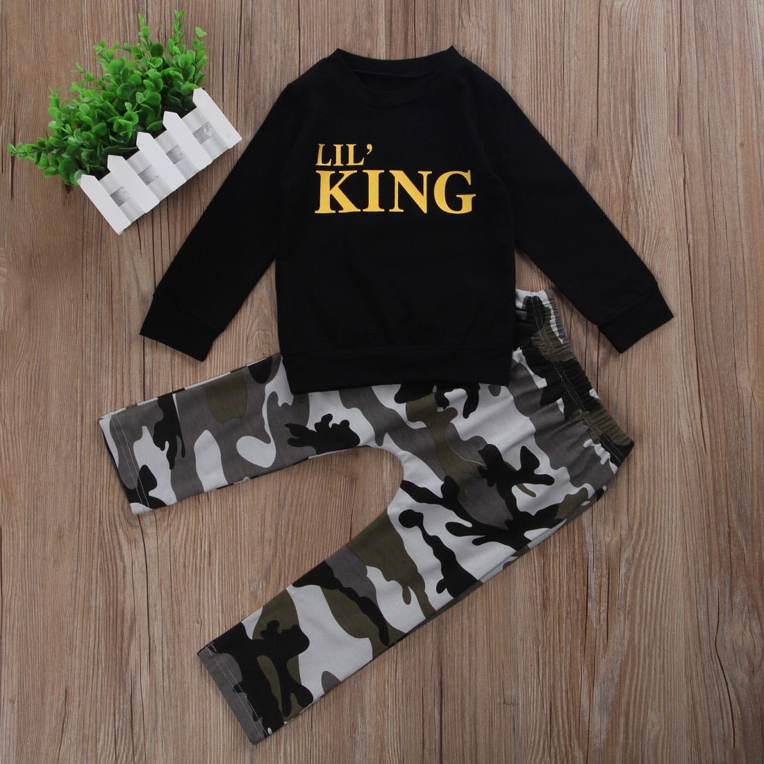 2pcs Newborn Infant Baby Boy Kids Shirt Top+Pants Clothes Outfits Camouflage Set - ebowsos