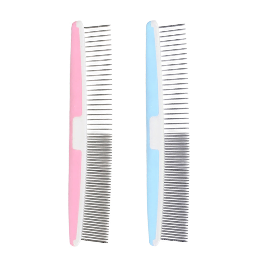 2pcs Pet Grooming Comb Stainless Steel Professional Grooming Tool For Dogs Cats Pet Supplies Cats Dogs Hair Care-ebowsos