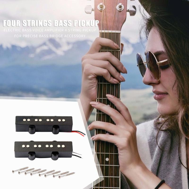 2pcs Pickup Musical Instruments Accessories Sound Clean High and Low Frequency Full 4 Strings Electric Bass Amplifier-ebowsos