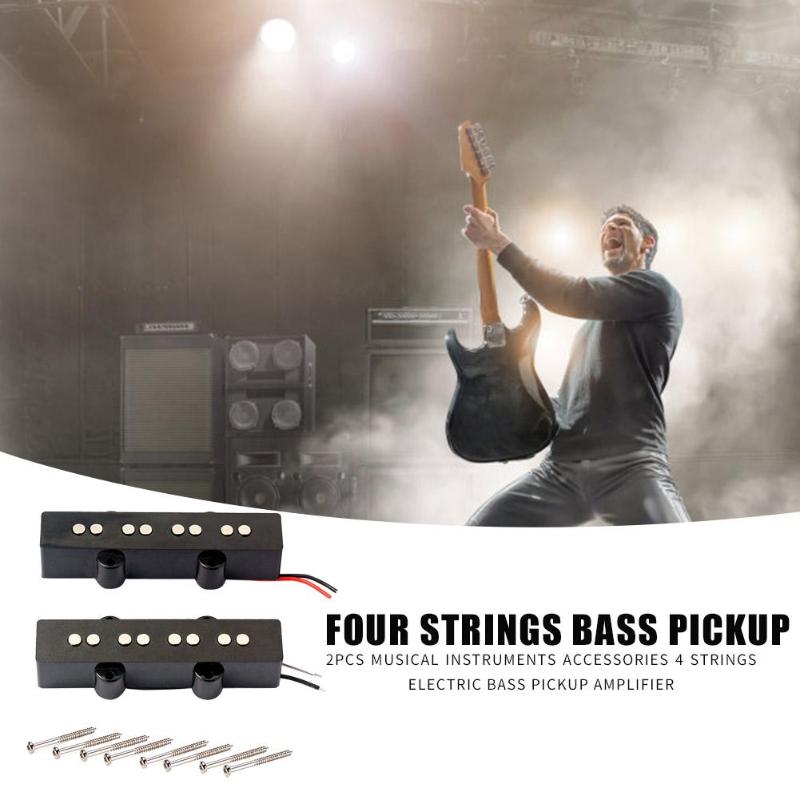 2pcs Pickup Musical Instruments Accessories Sound Clean High and Low Frequency Full 4 Strings Electric Bass Amplifier-ebowsos