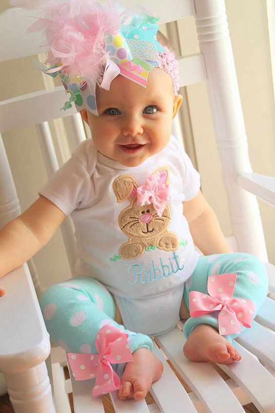 2pcs/Set Rabbit Print newborn baby girl clothes set baby girl romper+leg warmer stocking clothes outfit set - ebowsos