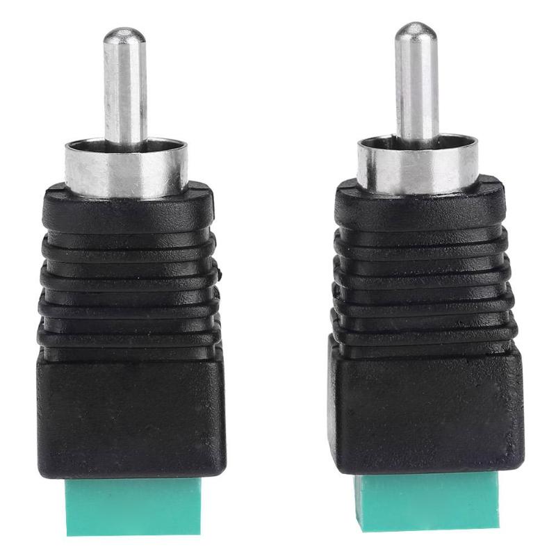 2pcs Speaker Wire Cable to Audio Male RCA Connectors Adapters Jack Plug for Camera Monitor Professional RCA to Terminal Adapter - ebowsos