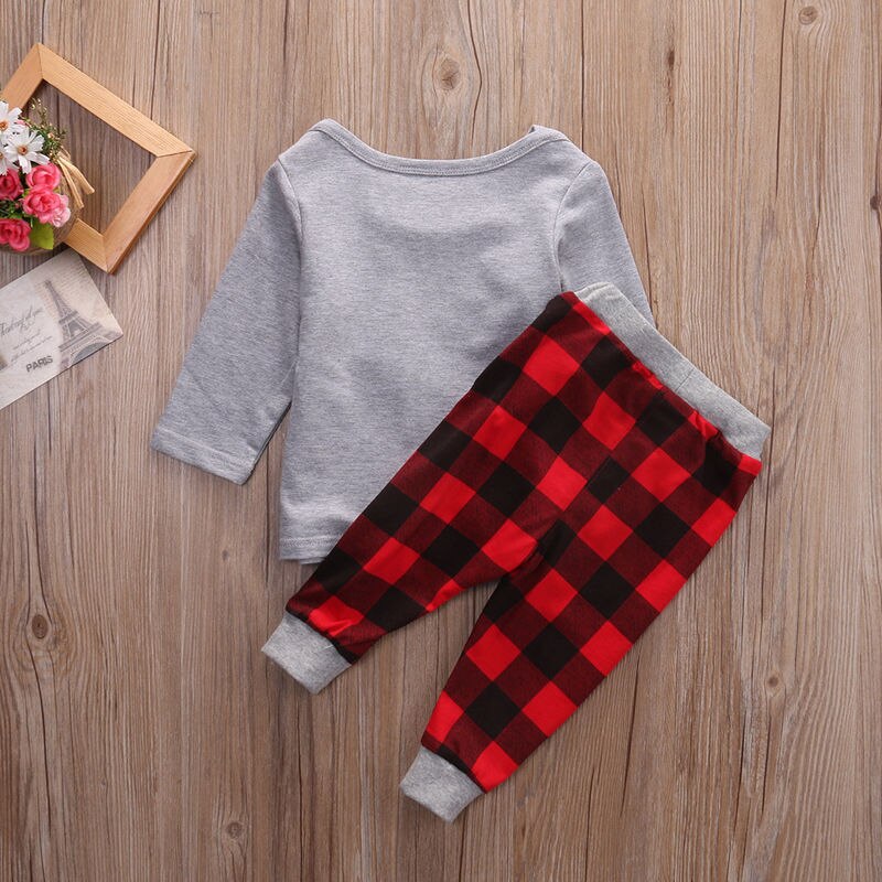 2pcs Toddler Baby Boy Girl Christmas Warm Clothes Set Cotton Hoodie and Pants Outfit - ebowsos