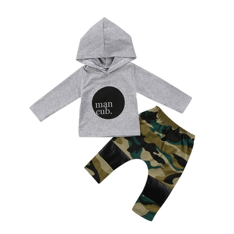 2pcs Toddler Kid Baby Boy Gril Clothes Set OH Boy Hoodies Pants Leggings Outfits - ebowsos