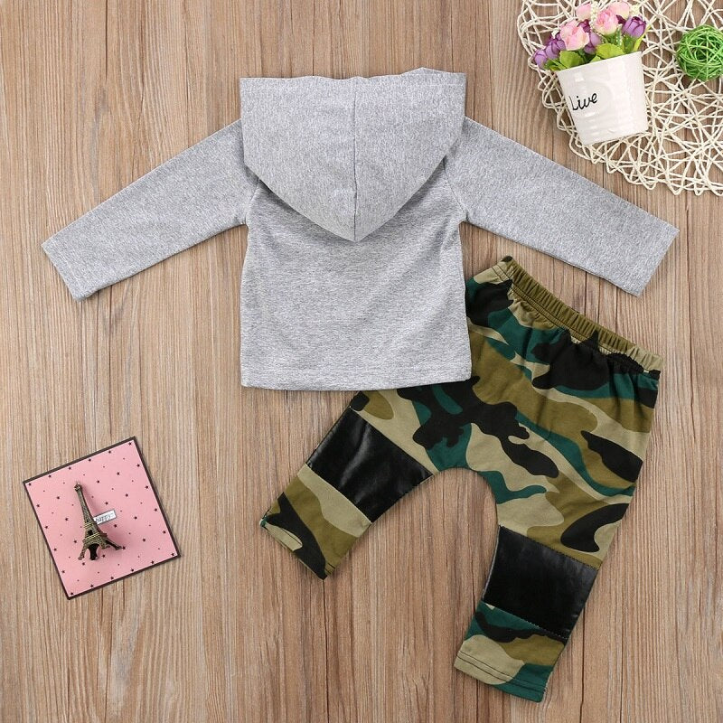 2pcs Toddler Kid Baby Boy Gril Clothes Set OH Boy Hoodies Pants Leggings Outfits - ebowsos