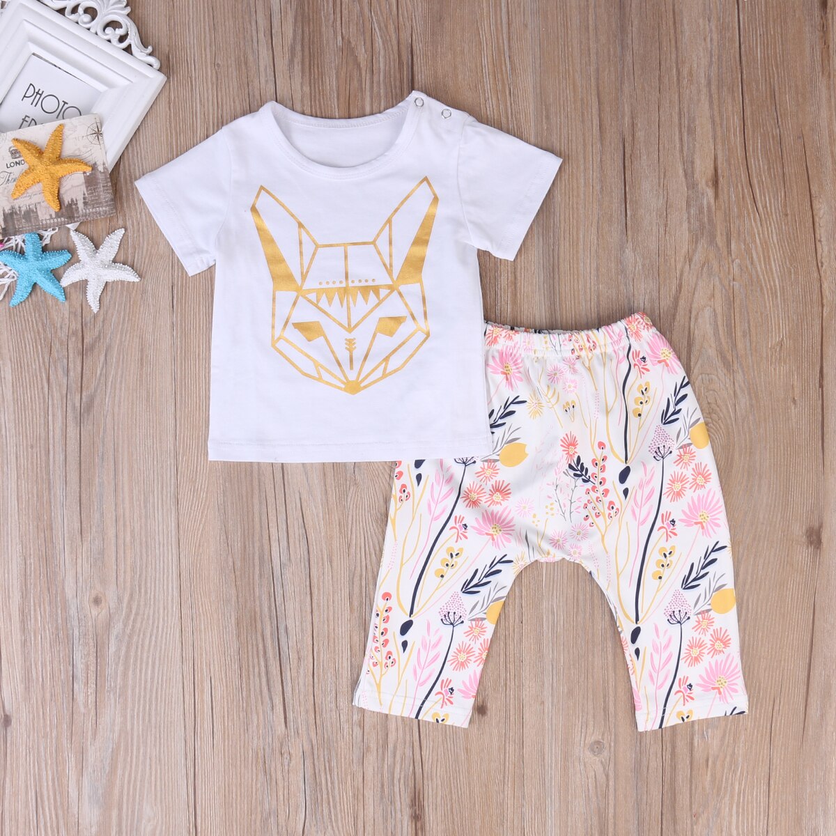 2pcs Toddler Kids Baby Boys Girls Outfits Clothes Tops+Floral Pants Set 1-6Y - ebowsos